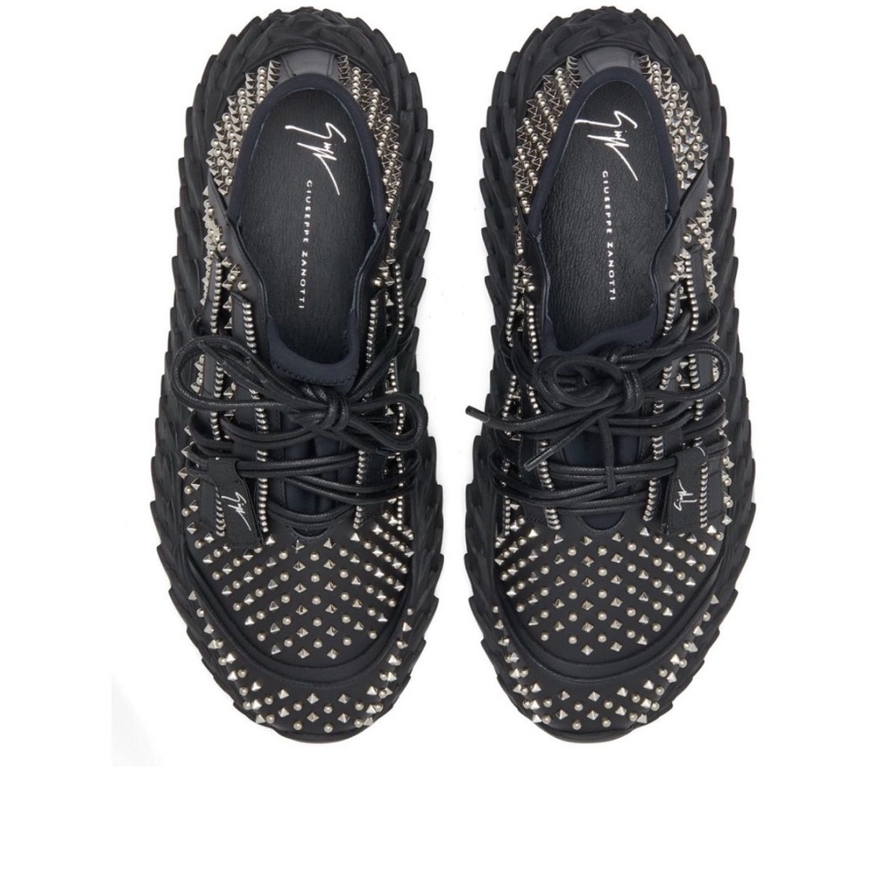 Giuseppe Zanotti Black Studded Urchin sneakers with Box & dust bag (Size: 9)